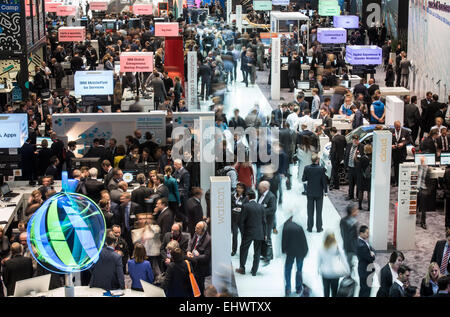 Hanover, Germany. 17th Mar, 2015. Visitors roam through the fair halls during the computer and electronics fair 'CeBIT 2015' in Hanover, Germany, 17 March 2015. Photo: Ole Spata/dpa/Alamy Live News Stock Photo