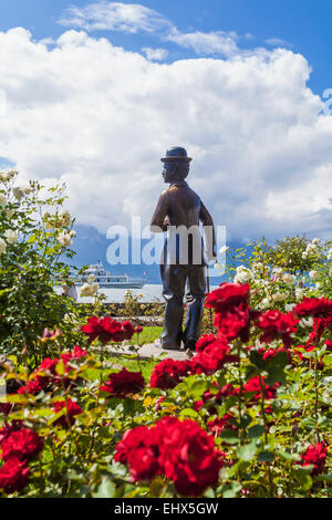 Switzerland, Vevey, Lake Geneva, Charlie Chaplin statue Stock Photo