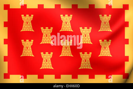 3D Flag of the Greater Manchester, England. Close Up Stock Photo - Alamy