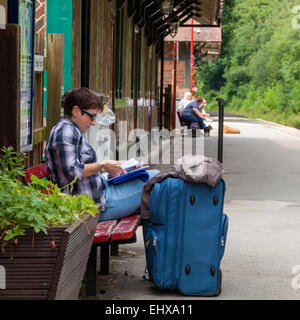 Matlock Bath railway station in the Derbyshire Peak District England