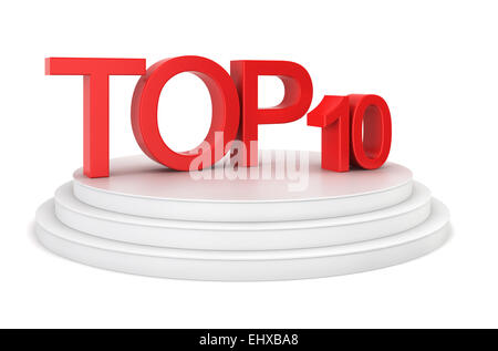 Top ten. 3d illustration on white background Stock Photo