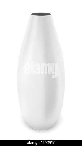 White modern vase. 3d illustration on white background Stock Photo