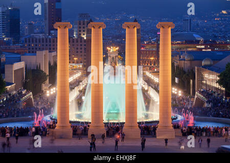 Magic Fountain by night in Barcelona, Catalonia, Spain. Stock Photo
