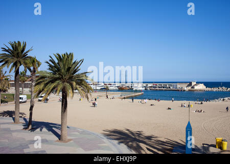 Barcelona beach in Catalonia, Spain. Stock Photo