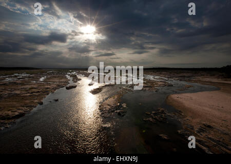 River flowing through landscape, Olifants River, Kruger National Park, South Africa Stock Photo