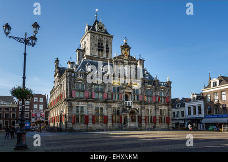 The magnificent City Hall in the Markt of the pretty dutch city of Delft, Netherlands. Stock Photo