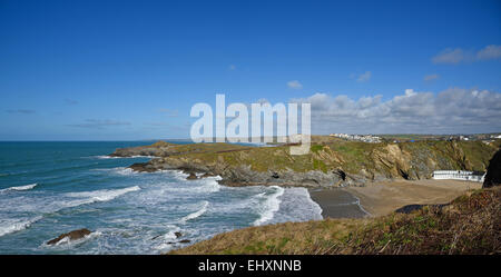 Lusty Glaze Beach, Near Newquay, Cornwall, UK Stock Photo