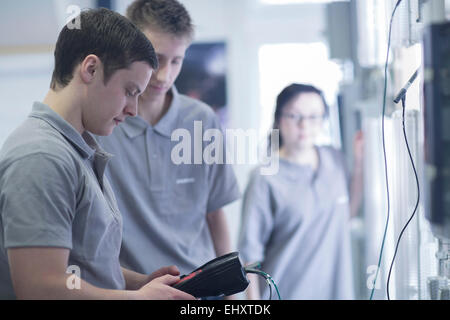 Students at electronics vocational school Stock Photo