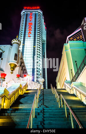 ATLANTIC CITY - MAY 30: The Trump Taj Mahal at night on May 30, 2014 in Atlantic City, New Jersey. The Trump Taj Mahal is a hote Stock Photo