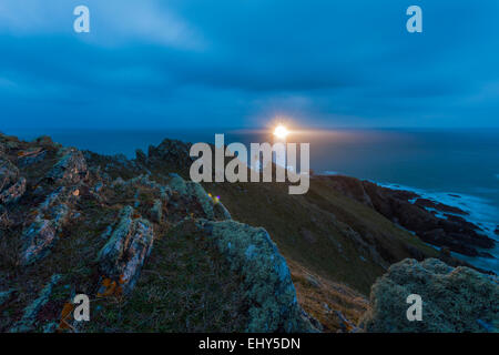 Before dawn at Start Point in South Devon, UK. Stock Photo