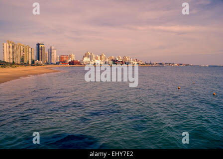 Picturesque view of hotels on the beach in Punta del Este Stock Photo