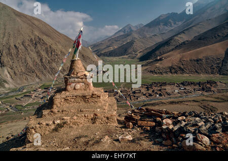 Old shrine in picturesque Himalayas mountains in Nepal Stock Photo
