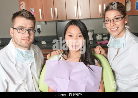 dental office with employee and client Stock Photo