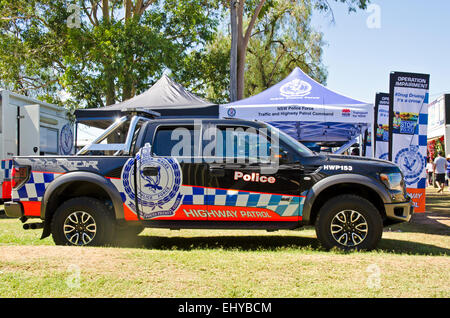 NSW Australia Highway Patrol Police Vehicle. Ford F-150 SVT Raptor on display at a country Show. Stock Photo