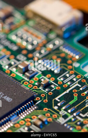 Close up view of computer circuit board Stock Photo