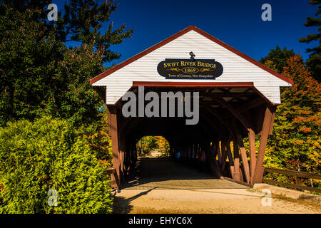 The Swift River Covered Bridge in Conway, New Hampshire. Stock Photo
