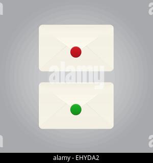 Set of vector envelopes on grey background Stock Vector