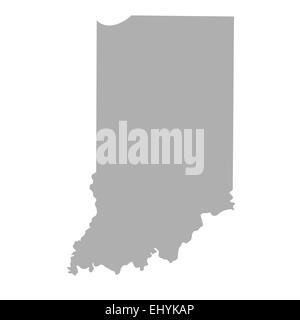 Indiana State map isolated on a white background, USA. Stock Photo