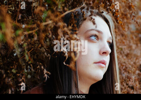 Portrait of a teenage girl looking sideways Stock Photo