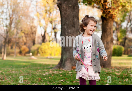 Happy girl in the park Stock Photo