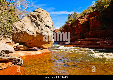 The Big Rock at Slide Rock Park, Arizona, USA Stock Photo