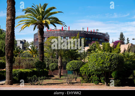 Modern apartment building, Marrakesh, Marrakech, Morocco, North Africa Stock Photo