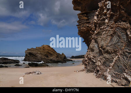 Portugal, Europe, Atlantic, coast, Porto covo, sines, alentejo, cliffs, beach, seashore, sand, sea Stock Photo