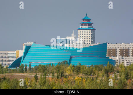 Administrative, Astana, Auditorium, building, City, Kazakhstan, Central Asia, Manfredi, New, State, Summer, architect, architectu Stock Photo