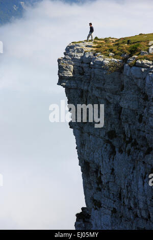 1, abyss, Alps, rocky cirque, cirque, view, Creux du van, cliff, rocks, cliffs, rock kettles, cliff kettles, cliff massif, cliff Stock Photo