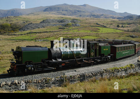 Welsh Highland Railway, Steam; Railway, Snowdon, Rhyd Ddu, North West Wales Stock Photo