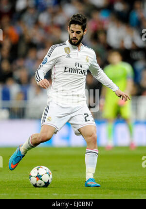 Estadio Santiago Bernabeu  Madrid, Spain, 10.3.2015, UEFA  Champions League Season 2014/2015 , Real Madrid vs Schalke 04 ----  Isco (Madrid) Stock Photo