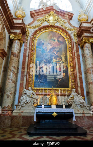 An alter in the interior of Karlskirche (St Charles church), Vienna, Austria. Stock Photo