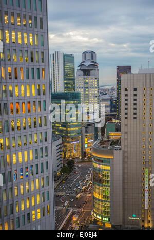 City, Japan, Asia, Kansai, Osaka, City, Station, Umeda, architecture, colourful, downtown, no people, skyline, sunset, touristic, Stock Photo