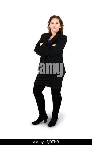Full body shot of successful professional middle-aged woman on white Stock Photo