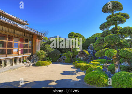 Japanese garden. Chiran Samurai Houses, Kagoshima, Kyushu, Japan Stock ...