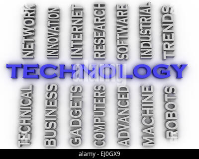 3d image Technology  issues concept word cloud background Stock Photo