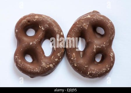 Cadbury choc full of Pretzels chocolate pretzels set on white background Stock Photo