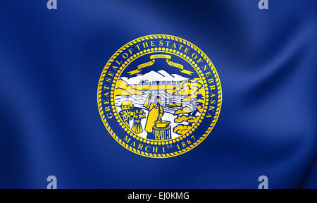 Flag of Nebraska, USA. Close Up. Stock Photo