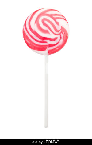 Red lollipop on a white background Stock Photo