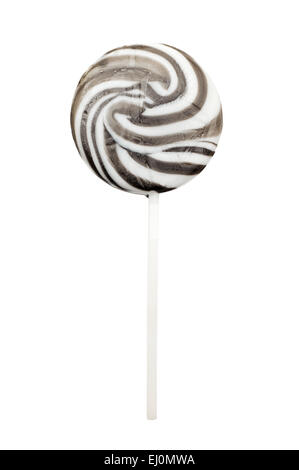 Black lollipop on a white background Stock Photo