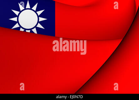 Flag of Taiwan. Close Up. Stock Photo