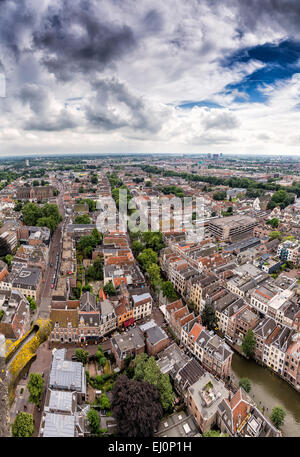 Netherlands, Holland, Europe, Utrecht, city, summer, aerial, view, Stock Photo