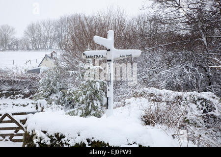 challacombe, Exmoor, north Devon, south-west, England, Britain, UK, Europe, British, English countryside, country, signpost, sign Stock Photo