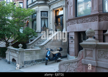 USA, United States, America, New York, Brooklyn, building, home, motorbike Stock Photo
