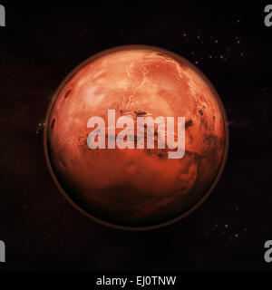 Mars the Red planet of the solar system in space. High resolution art ...