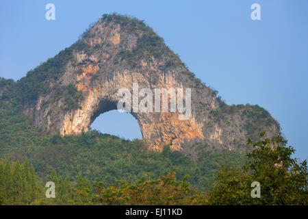 Moon Hill, China, Asia, region, Guangxi, mountain, natural bridge, arch Stock Photo