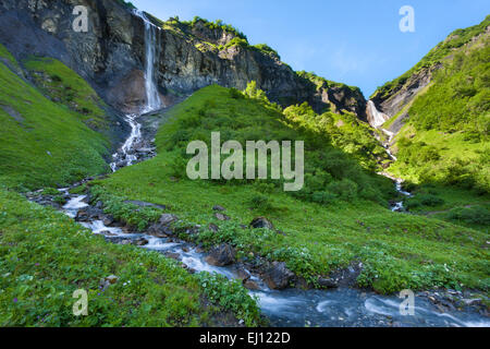 Batöni, Switzerland, Europe, canton St. Gallen, area of Sargans, Weisstannental, waterfalls Stock Photo