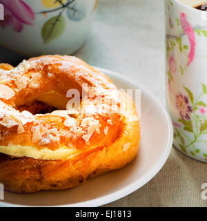 Paris Brest Pastry and coffee Stock Photo