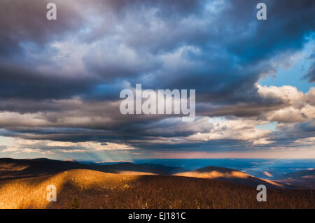 Beautiful winter sky over the Blue Ridge Mountains in Shenandoah National Park, Virginia. Stock Photo