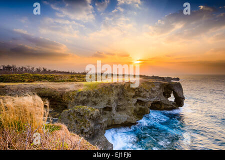 Okinawa, Japan at Manzamo Cape during sunset. Stock Photo